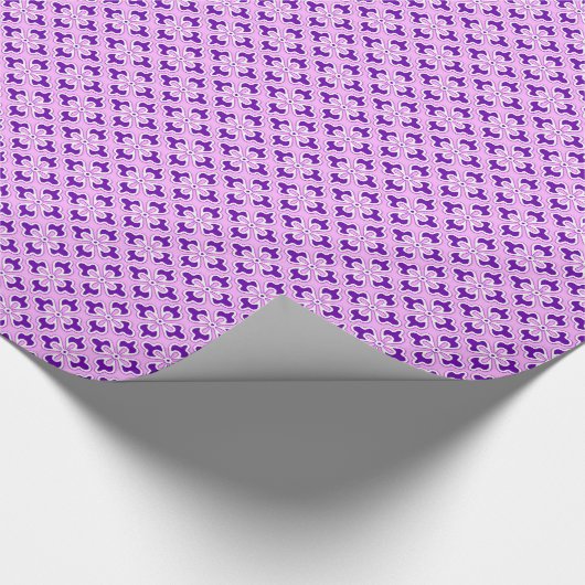 Floral kimono print, orchidee en paars cadeaupapier (Hoek)