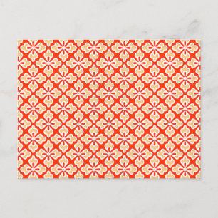 Floral kimono print, perzik en mandarijn sinaasapp briefkaart