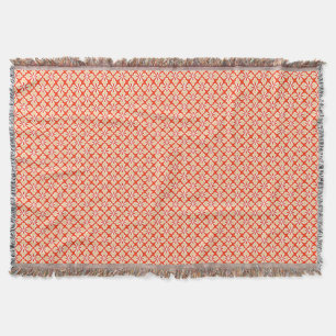 Floral kimono print, perzik en mandarijn sinaasapp deken