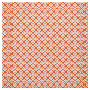 Floral kimono print, perzik en mandarijn sinaasapp stof