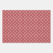 Floral Kimono Print, Red, Roze en Indigo Inpakpapier Vel (Voorkant)