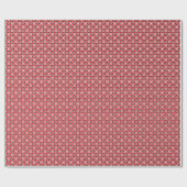 Floral kimono print, rood, zwart en wit cadeaupapier (Vlak)