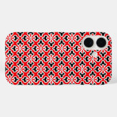 Floral kimono print, rood, zwart en wit Case-Mate iPhone case (Achterkant (horizontaal))