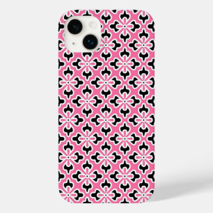 Floral kimono print, roze, zwart-wit Case-Mate iPhone case