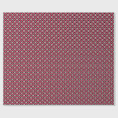 Floral kimono print, zwart, grijs en rood cadeaupapier (Vlak)