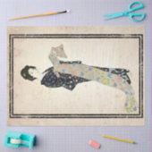 Floral Kimono Woman Japanse  ontvlechtingskunst Tissuepapier (Craft)