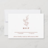 Floral Kindly Reply Terracotta Boho Autumn Kaart (Voorkant)