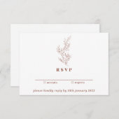 Floral Kindly Reply Terracotta Boho Autumn Kaart (Voorkant / Achterkant)