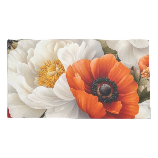 Floral King Pair Kussensloop (Achterkant-Links)