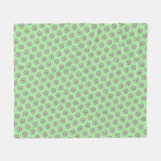 Floral KiniArt Fleece Blanket Deken (Voorkant (Horizontaal))