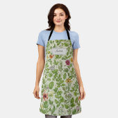 Floral Kitchen Apron, Retro Botanical Print  Schort (Gedragen)