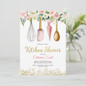 Floral Kitchen Bridal Shower Kaart (Staand voorkant)