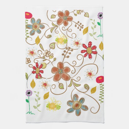 Floral Kitchen Hand Towel Theedoek (Verticaal)
