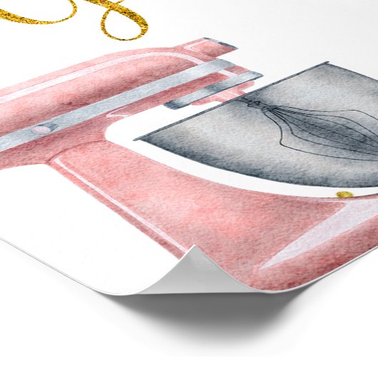 Floral Kitchen Vrijgezellenfeest Kaarten en Gifts Poster (Hoek)