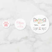 Floral Kitten Verjaardagsfeest Confetti (Voorkanten)