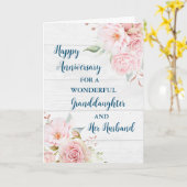 Floral kleindochter en haar man Jubileum Kaart (Gele Bloem)