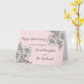 Floral kleindochter en haar man Jubileum Kaart (Gele Bloem)