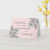 Floral kleindochter trouwdag gefeliciteerd kaart (Gele Bloem)