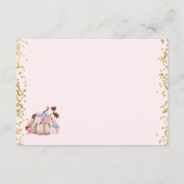 Floral kleine pompoen meisje Baby shower dank u Informatiekaartje (Achterkant)