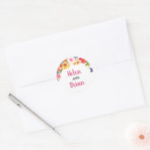 Floral Kleur Ronde Sticker (Envelop)