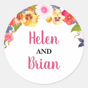 Floral Kleur Ronde Sticker
