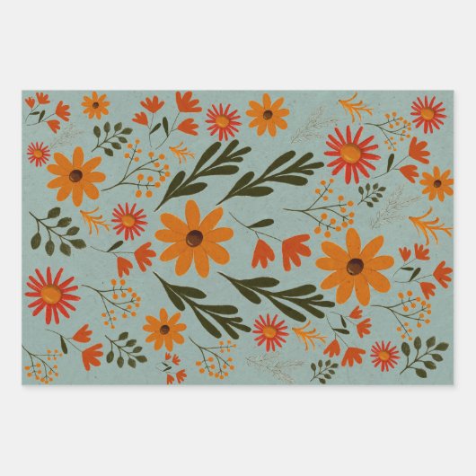 Floral  kleurig vloerpapier inpakpapier vel (Voorkant 2)