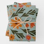 Floral  kleurig vloerpapier inpakpapier vel (In situ)