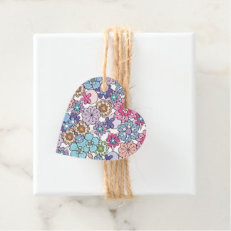 Floral kleurpatroon bedankjes labels