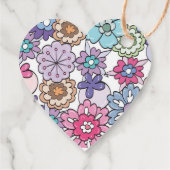 Floral kleurpatroon bedankjes labels (Achterkant)