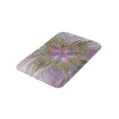 Floral kleurrijk Abstract fractal met roze en goud Badmat (Gekanteld)