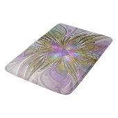 Floral kleurrijk Abstract fractal met roze en goud Badmat (Gekanteld)