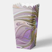 Floral kleurrijk Abstract fractal met roze en goud Bedankdoosjes (Achterkant)