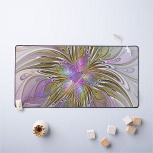 Floral kleurrijk Abstract fractal met roze en goud Bureaumat