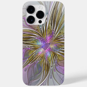 Floral kleurrijk Abstract fractal met roze en goud Case-Mate iPhone 14 Pro Max Hoesje