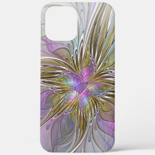 Floral kleurrijk Abstract fractal met roze en goud Case-Mate iPhone Case