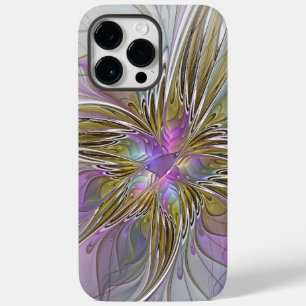 Floral kleurrijk Abstract fractal met roze en goud Case-Mate iPhone 14 Pro Max Hoesje