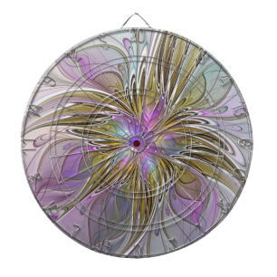 Floral kleurrijk Abstract fractal met roze en goud Dartbord