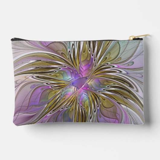 Floral kleurrijk Abstract fractal met roze en goud Etui (Achterkant)