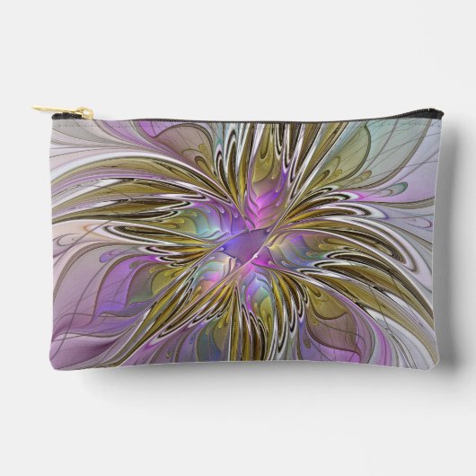 Floral kleurrijk Abstract fractal met roze en goud Etui (Voorkant)