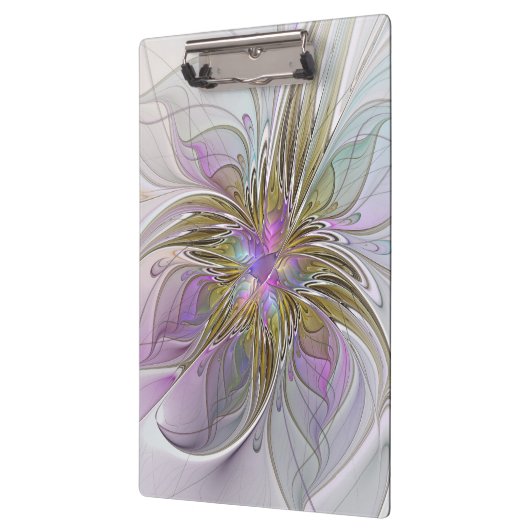 Floral kleurrijk Abstract fractal met roze en goud Klembord (Links)