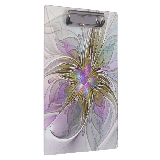 Floral kleurrijk Abstract fractal met roze en goud Klembord (Rechts)