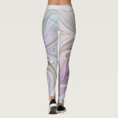 Floral kleurrijk Abstract fractal met roze en goud Leggings (Achterkant)