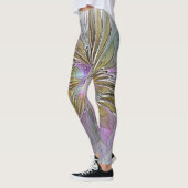 Floral kleurrijk Abstract fractal met roze en goud Leggings (Links)