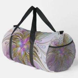 Floral kleurrijk Abstract fractal met roze en goud Plunjezak