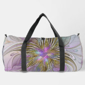 Floral kleurrijk Abstract fractal met roze en goud Plunjezak (Achterkant)