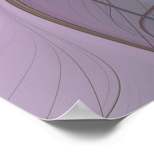 Floral kleurrijk Abstract fractal met roze en goud Poster (Hoek)