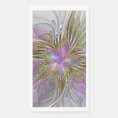 Floral kleurrijk Abstract fractal met roze en goud Servet (Voorkant)