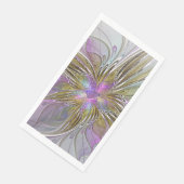 Floral kleurrijk Abstract fractal met roze en goud Servet (Hoek)