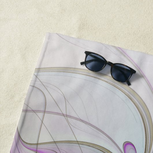 Floral kleurrijk Abstract fractal met roze en goud Strandlaken (In situ)