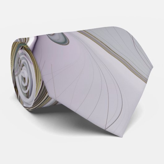 Floral kleurrijk Abstract fractal met roze en goud Stropdas (Opgerold)